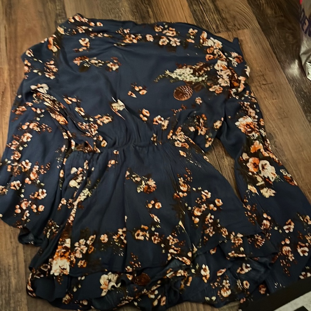 Small sage romper floral